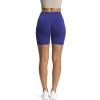 imageAoxjox Workout Seamless Biker Shorts for Women High Waisted Exercise Athletic Gym Fitness Yoga Contour Sculpt ShortBluing