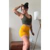 imageAoxjox Workout Seamless Biker Shorts for Women High Waisted Exercise Athletic Gym Fitness Yoga Contour Sculpt ShortCadmium Yellow