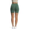 imageAoxjox Workout Seamless Biker Shorts for Women High Waisted Exercise Athletic Gym Fitness Yoga Contour Sculpt ShortDark Forest