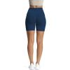 imageAoxjox Workout Seamless Biker Shorts for Women High Waisted Exercise Athletic Gym Fitness Yoga Contour Sculpt ShortEstate Blue