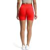 imageAoxjox Workout Seamless Biker Shorts for Women High Waisted Exercise Athletic Gym Fitness Yoga Contour Sculpt ShortFiery Red