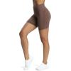 imageAoxjox Workout Seamless Biker Shorts for Women High Waisted Exercise Athletic Gym Fitness Yoga Contour Sculpt ShortFudge Coffee