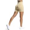 imageAoxjox Workout Seamless Biker Shorts for Women High Waisted Exercise Athletic Gym Fitness Yoga Contour Sculpt ShortPale Khaki