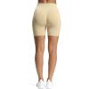 imageAoxjox Workout Seamless Biker Shorts for Women High Waisted Exercise Athletic Gym Fitness Yoga Contour Sculpt ShortPale Khaki