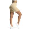 imageAoxjox Workout Seamless Biker Shorts for Women High Waisted Exercise Athletic Gym Fitness Yoga Contour Sculpt ShortPale Khaki