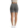 imageAoxjox Workout Seamless Biker Shorts for Women High Waisted Exercise Athletic Gym Fitness Yoga Contour Sculpt ShortShadow Grey