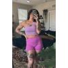 imageAoxjox Workout Seamless Biker Shorts for Women High Waisted Exercise Athletic Gym Fitness Yoga Contour Sculpt ShortSpring Crocus