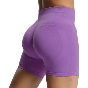 imageAoxjox Workout Seamless Biker Shorts for Women High Waisted Exercise Athletic Gym Fitness Yoga Contour Sculpt ShortChive Blossom