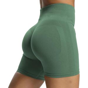 imageAoxjox Workout Seamless Biker Shorts for Women High Waisted Exercise Athletic Gym Fitness Yoga Contour Sculpt ShortDark Forest