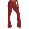 imageAoxjox Flare Leggings for Women Trinity Tummy Control High Waisted Wide Leg Yoga PantsBurgundy