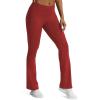 imageAoxjox Flare Leggings for Women Trinity Tummy Control High Waisted Wide Leg Yoga PantsBurgundy