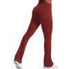 imageAoxjox Flare Leggings for Women Trinity Tummy Control High Waisted Wide Leg Yoga PantsBurgundy