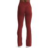 imageAoxjox Flare Leggings for Women Trinity Tummy Control High Waisted Wide Leg Yoga PantsBurgundy