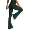 imageAoxjox Flare Leggings for Women Trinity Tummy Control High Waisted Wide Leg Yoga PantsForest Green
