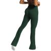 imageAoxjox Flare Leggings for Women Trinity Tummy Control High Waisted Wide Leg Yoga PantsForest Green