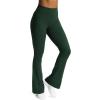 imageAoxjox Flare Leggings for Women Trinity Tummy Control High Waisted Wide Leg Yoga PantsForest Green