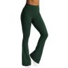 imageAoxjox Flare Leggings for Women Trinity Tummy Control High Waisted Wide Leg Yoga PantsForest Green
