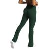 imageAoxjox Flare Leggings for Women Trinity Tummy Control High Waisted Wide Leg Yoga PantsForest Green