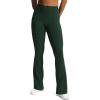 imageAoxjox Flare Leggings for Women Trinity Tummy Control High Waisted Wide Leg Yoga PantsForest Green