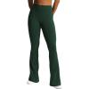 imageAoxjox Flare Leggings for Women Trinity Tummy Control High Waisted Wide Leg Yoga PantsForest Green