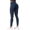 imageAoxjox High Waisted Workout Leggings for Women Trinity Yoga PantsDark Blue Marlsize Up for Less Compression