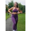 imageAoxjox High Waisted Workout Leggings for Women Trinity Yoga PantsDark Purple