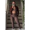 imageAoxjox High Waisted Workout Leggings for Women Trinity Yoga PantsDark Red Dot Print