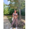 imageAoxjox High Waisted Workout Leggings for Women Trinity Yoga PantsFudge Coffee