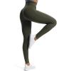 imageAoxjox High Waisted Workout Leggings for Women Trinity Yoga PantsOlive Green Leopard Print