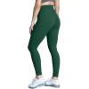 imageAoxjox High Waisted Workout Leggings for Women Trinity Yoga PantsStorm Green