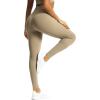 imageAoxjox High Waisted Workout Leggings for Women Trinity Yoga PantsTaupe