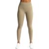 imageAoxjox High Waisted Workout Leggings for Women Trinity Yoga PantsTaupe