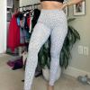 imageAoxjox High Waisted Workout Leggings for Women Trinity Yoga PantsWhite Dot Print