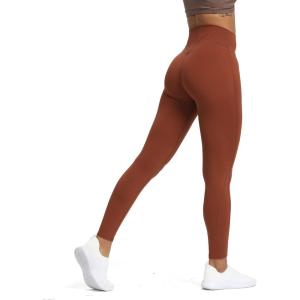 imageAoxjox High Waisted Workout Leggings for Women Trinity Yoga PantsA Cherry Mahogany