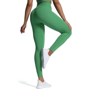 imageAoxjox High Waisted Workout Leggings for Women Trinity Yoga PantsBottle Green