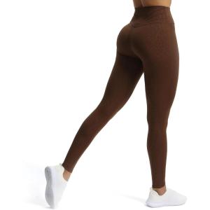 imageAoxjox High Waisted Workout Leggings for Women Trinity Yoga PantsDark Brown Leopard Print