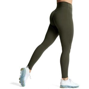 imageAoxjox High Waisted Workout Leggings for Women Trinity Yoga PantsOlive Green