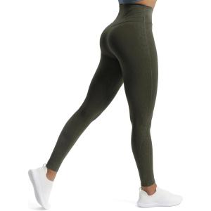 imageAoxjox High Waisted Workout Leggings for Women Trinity Yoga PantsOlive Green Leopard Print