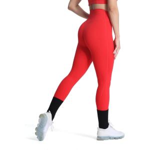 imageAoxjox High Waisted Workout Leggings for Women Trinity Yoga PantsRacing Red