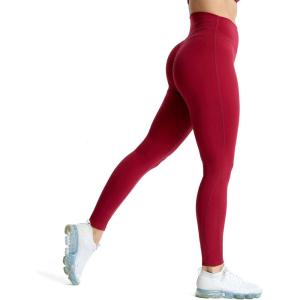 imageAoxjox High Waisted Workout Leggings for Women Trinity Yoga PantsRumba Red