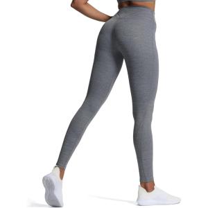 imageAoxjox High Waisted Workout Leggings for Women Trinity Yoga PantsWinds Grey Marlsize Up for Less Compression