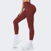 imageAoxjox High Waisted Workout Breeze Leggings for Women Tummy Control Buttery Soft Yoga PantsBurgundy