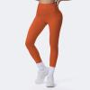 imageAoxjox High Waisted Workout Breeze Leggings for Women Tummy Control Buttery Soft Yoga PantsEarthy Brown