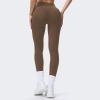 imageAoxjox High Waisted Workout Breeze Leggings for Women Tummy Control Buttery Soft Yoga PantsFudge Coffee