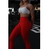 imageAoxjox High Waisted Workout Breeze Leggings for Women Tummy Control Buttery Soft Yoga PantsRacing Red