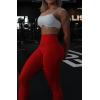 imageAoxjox High Waisted Workout Breeze Leggings for Women Tummy Control Buttery Soft Yoga PantsRacing Red