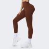imageAoxjox High Waisted Workout Breeze Leggings for Women Tummy Control Buttery Soft Yoga PantsRum Raisin
