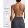 imageAoxjox Womens Color Block Workout Sports Bras Fitness Blackless Padded Bra Athletic Yoga Crop Tank TopIron Grey Grey