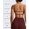 imageAoxjox Womens Color Block Workout Sports Bras Fitness Blackless Padded Bra Athletic Yoga Crop Tank TopRum Raisin Mulch
