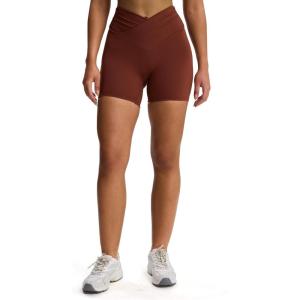imageAoxjox High Waisted Workout Biker Venus Shorts for Women Hidden Scrunch CrossWaist Butt Lifting Tummy Control Gym Yoga ShortCherry Mahogany